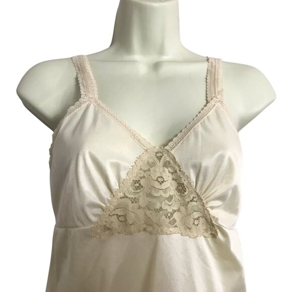 Movie Star Vintage Medium Ivory USA Made Baby Doll Camisole Whimsical Coquette - Picture 5 of 6
